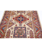 Kazak 4' 9" X 6' 7" Hand-Knotted Wool Rug 4' 9" X 6' 7" (145 X 201) / Ivory / Red