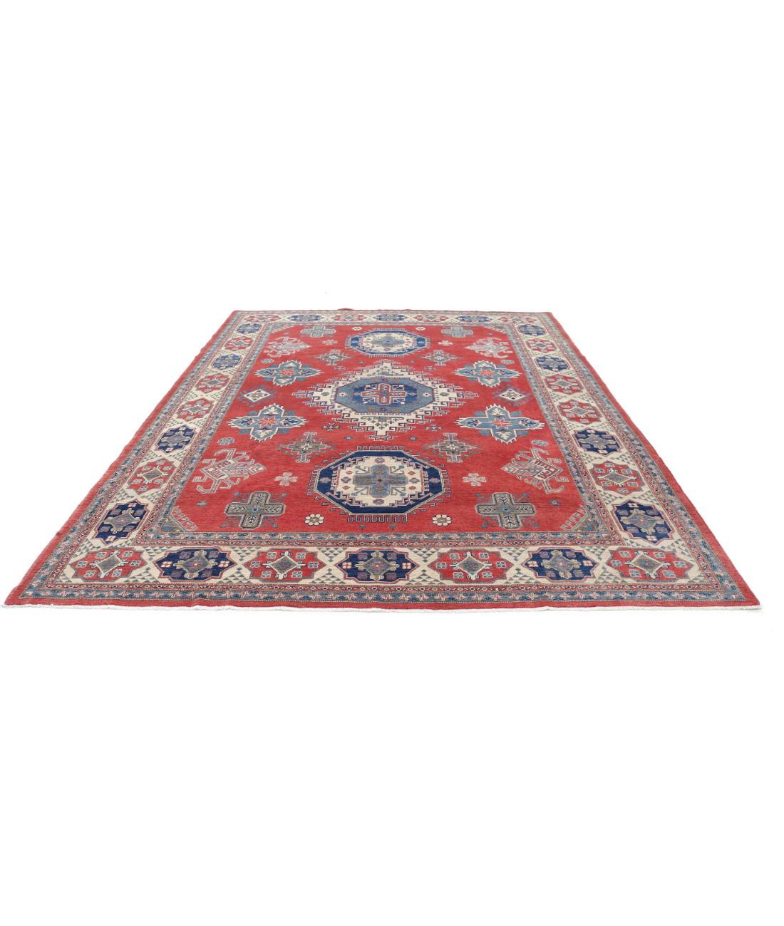 Kazak 8' 11" X 11' 2" Hand-Knotted Wool Rug 8' 11" X 11' 2" (272 X 340) / Red / Ivory