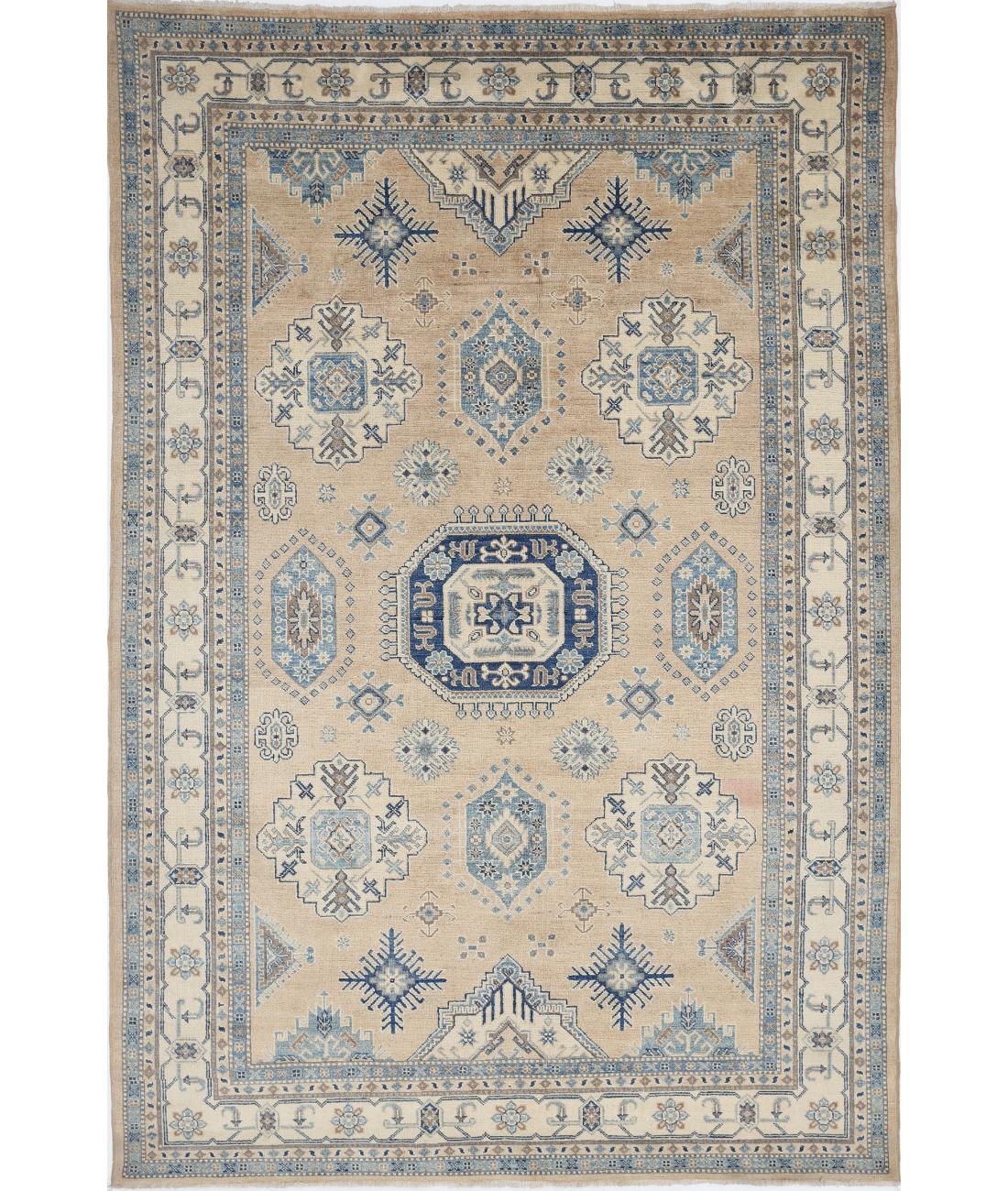 Kazak 6' 6" X 9' 9" Hand-Knotted Wool Rug 6' 6" X 9' 9" (198 X 297) / Taupe / Ivory