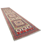 Kazak 4' 10" X 19' 4" Hand-Knotted Wool Rug 4' 10" X 19' 4" (147 X 589) / Red / Ivory