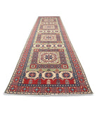 Kazak 4' 10" X 19' 4" Hand-Knotted Wool Rug 4' 10" X 19' 4" (147 X 589) / Red / Ivory