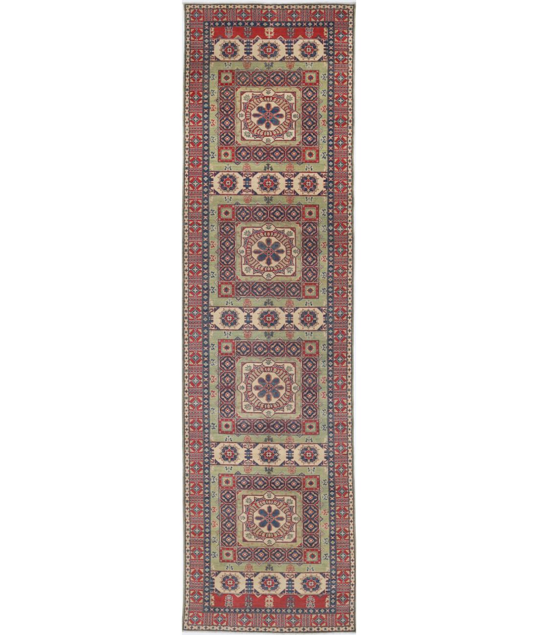 Kazak 4' 10" X 19' 4" Hand-Knotted Wool Rug 4' 10" X 19' 4" (147 X 589) / Red / Ivory