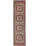 Kazak 4' 10" X 19' 4" Hand-Knotted Wool Rug 4' 10" X 19' 4" (147 X 589) / Red / Ivory