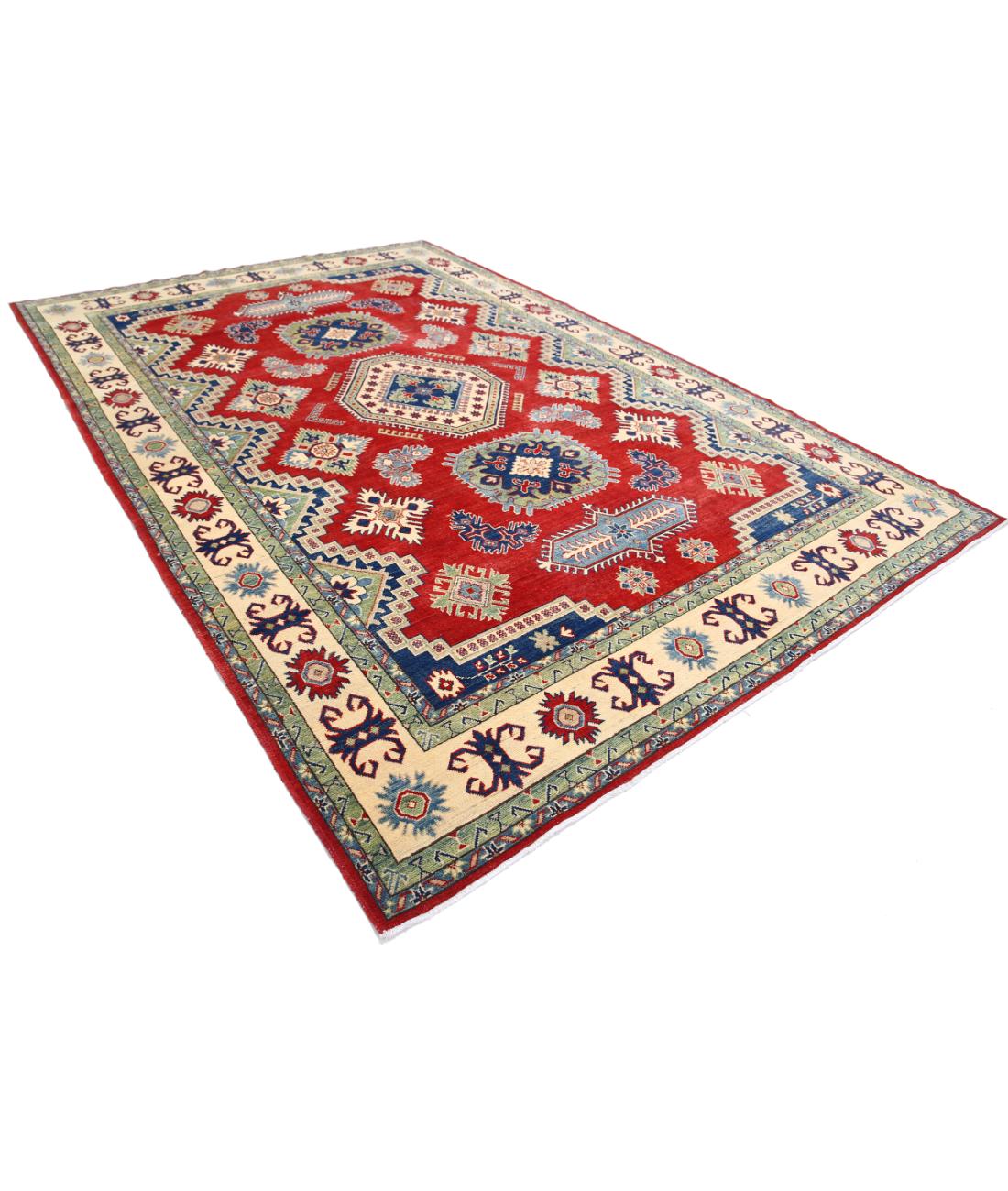 Kazak 8' 6" X 12' 4" Hand-Knotted Wool Rug 8' 6" X 12' 4" (259 X 376) / Red / Ivory