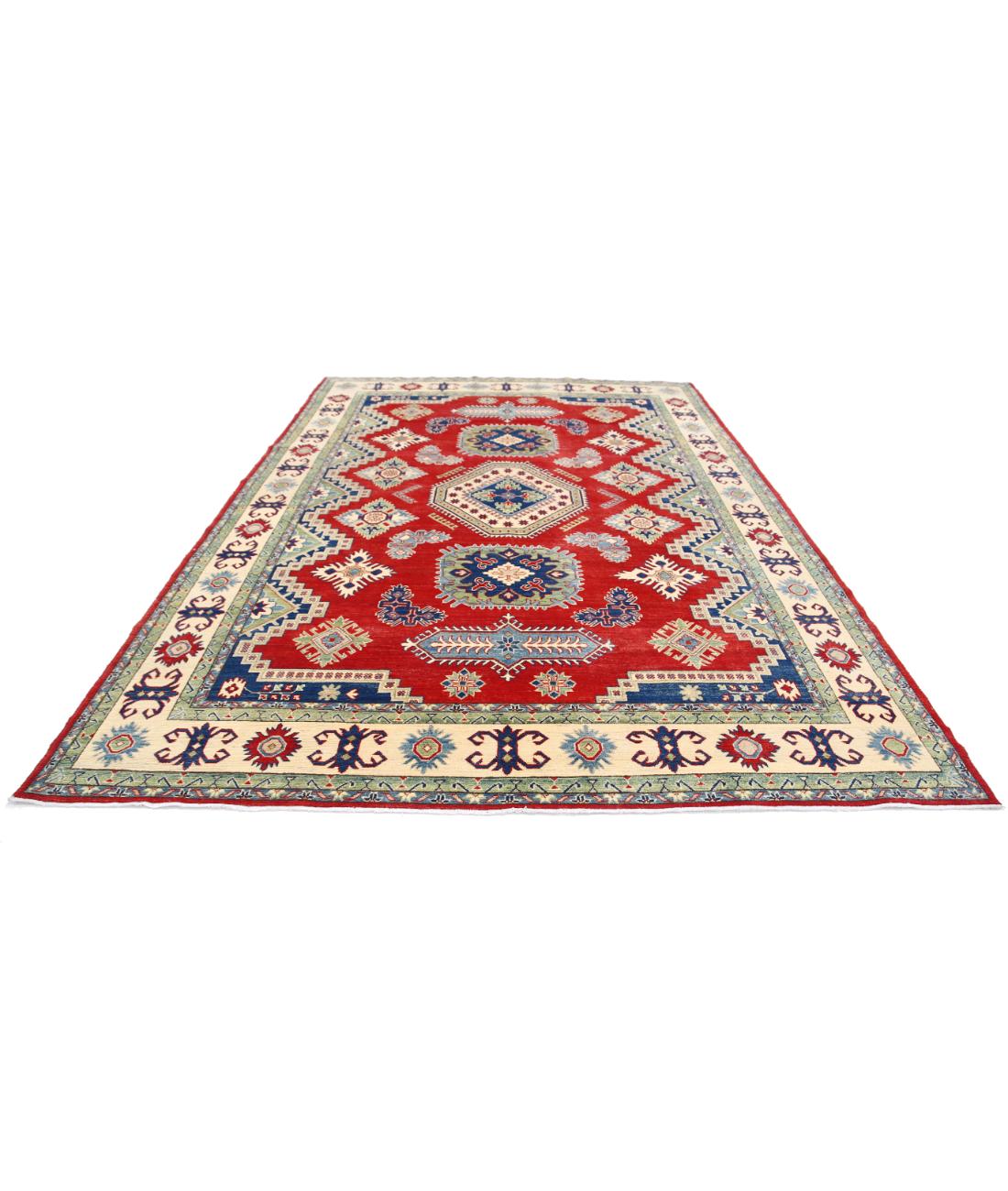 Kazak 8' 6" X 12' 4" Hand-Knotted Wool Rug 8' 6" X 12' 4" (259 X 376) / Red / Ivory