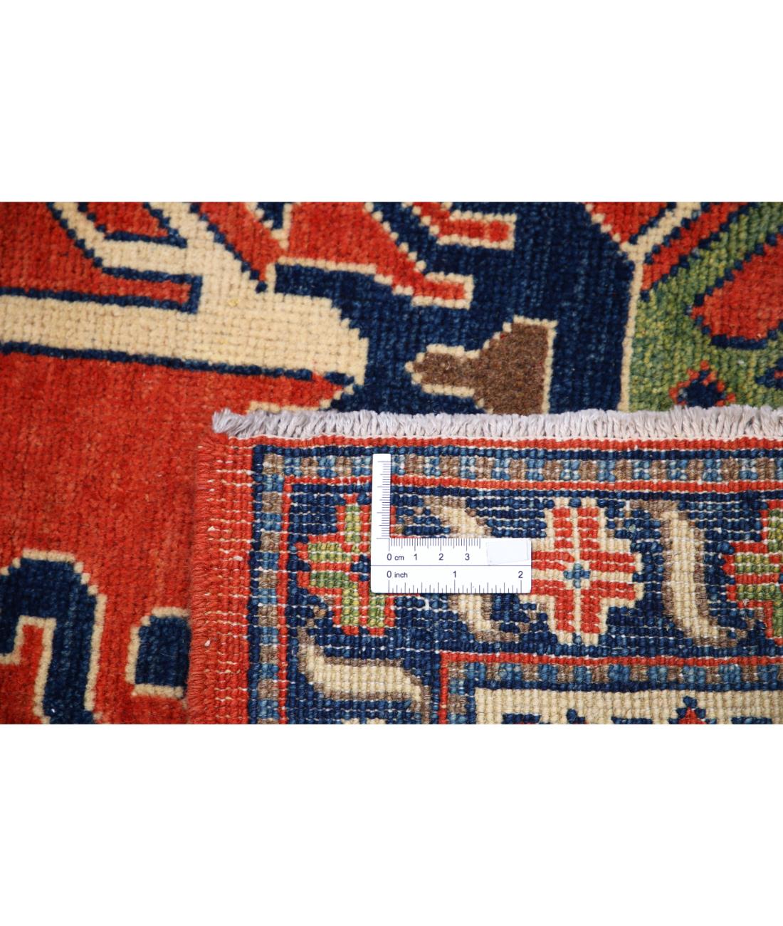 Kazak 6' 9" X 9' 9" Hand-Knotted Wool Rug 6' 9" X 9' 9" (206 X 297) / Red / Ivory