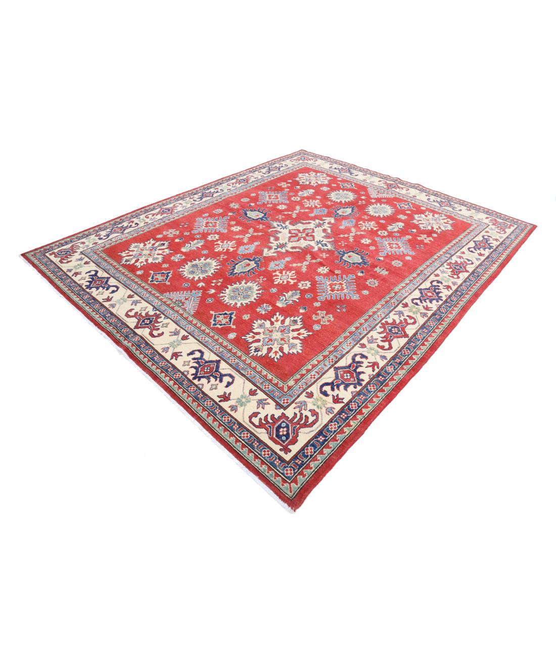 Kazak 8' 0" X 9' 9" Hand-Knotted Wool Rug 8' 0" X 9' 9" (244 X 297) / Red / Ivory