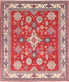 Kazak 8' 0" X 9' 9" Hand-Knotted Wool Rug 8' 0" X 9' 9" (244 X 297) / Red / Ivory