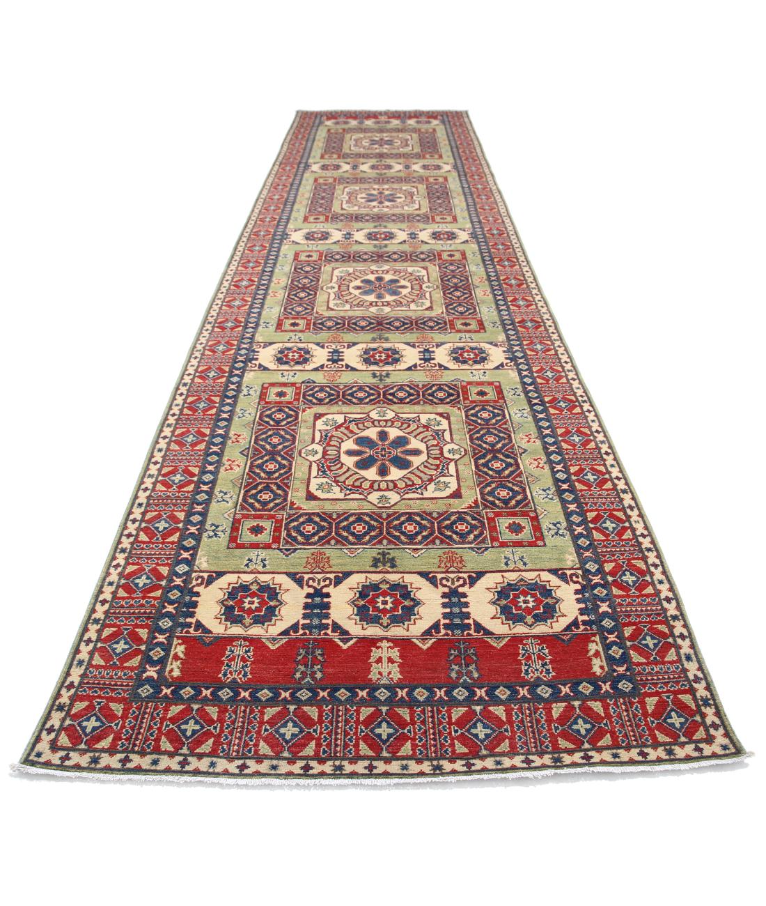 Kazak 4' 11" X 19' 5" Hand-Knotted Wool Rug 4' 11" X 19' 5" (150 X 592) / Red / Ivory