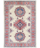 Kazak 6' 3" X 9' 2" Hand-Knotted Wool Rug 6' 3" X 9' 2" (191 X 279) / Ivory / Red