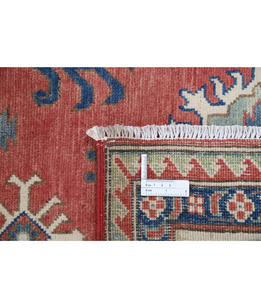 Kazak 7' 4" X 9' 3" Hand-Knotted Wool Rug 7' 4" X 9' 3" (224 X 282) / Red / Ivory