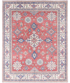 Kazak 7' 4" X 9' 3" Hand-Knotted Wool Rug 7' 4" X 9' 3" (224 X 282) / Red / Ivory