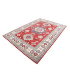 Kazak 6' 9" X 9' 9" Hand-Knotted Wool Rug 6' 9" X 9' 9" (206 X 297) / Red / Ivory