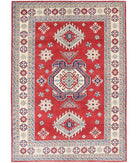 Kazak 6' 9" X 9' 9" Hand-Knotted Wool Rug 6' 9" X 9' 9" (206 X 297) / Red / Ivory