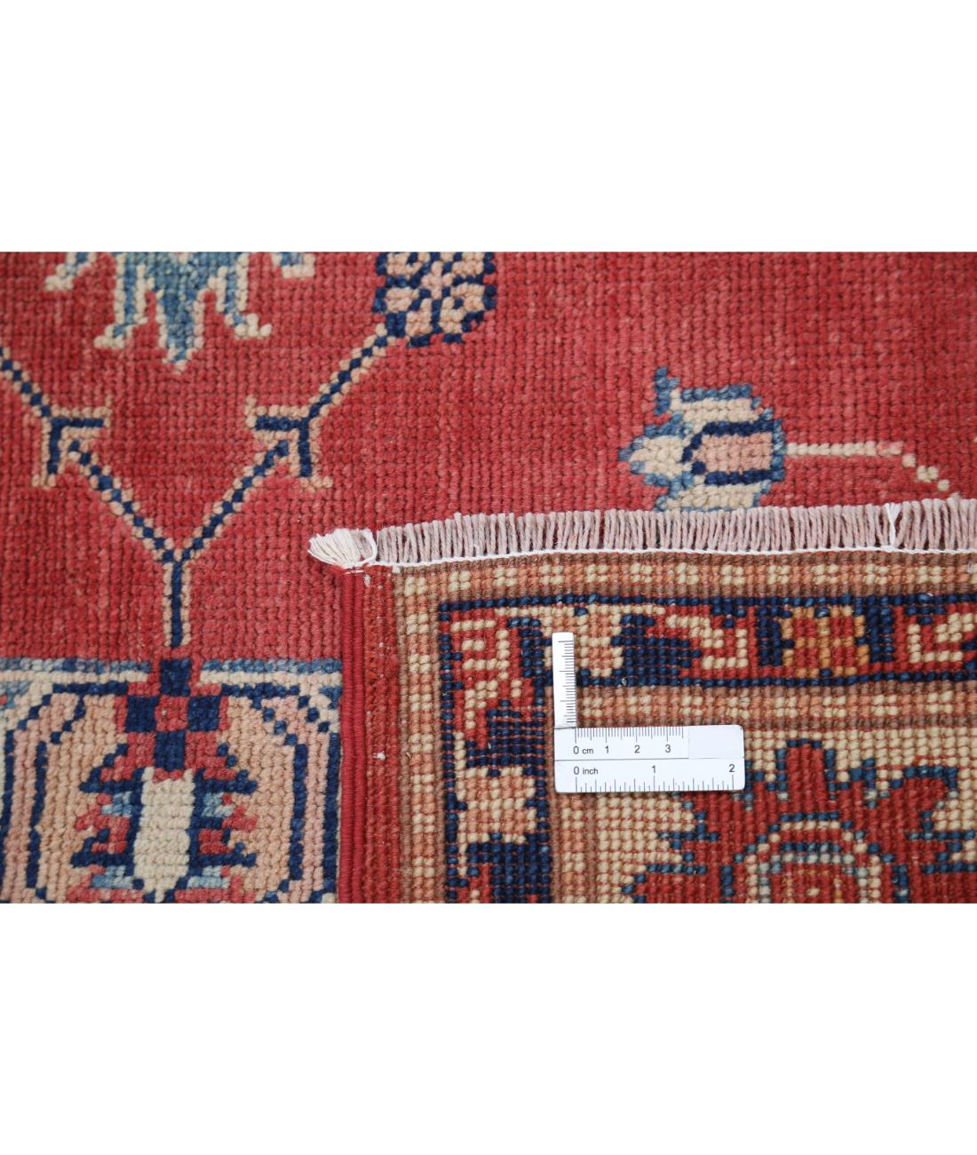 Kazak 4' 11" X 6' 4" Hand-Knotted Wool Rug 4' 11" X 6' 4" (150 X 193) / Red / Ivory