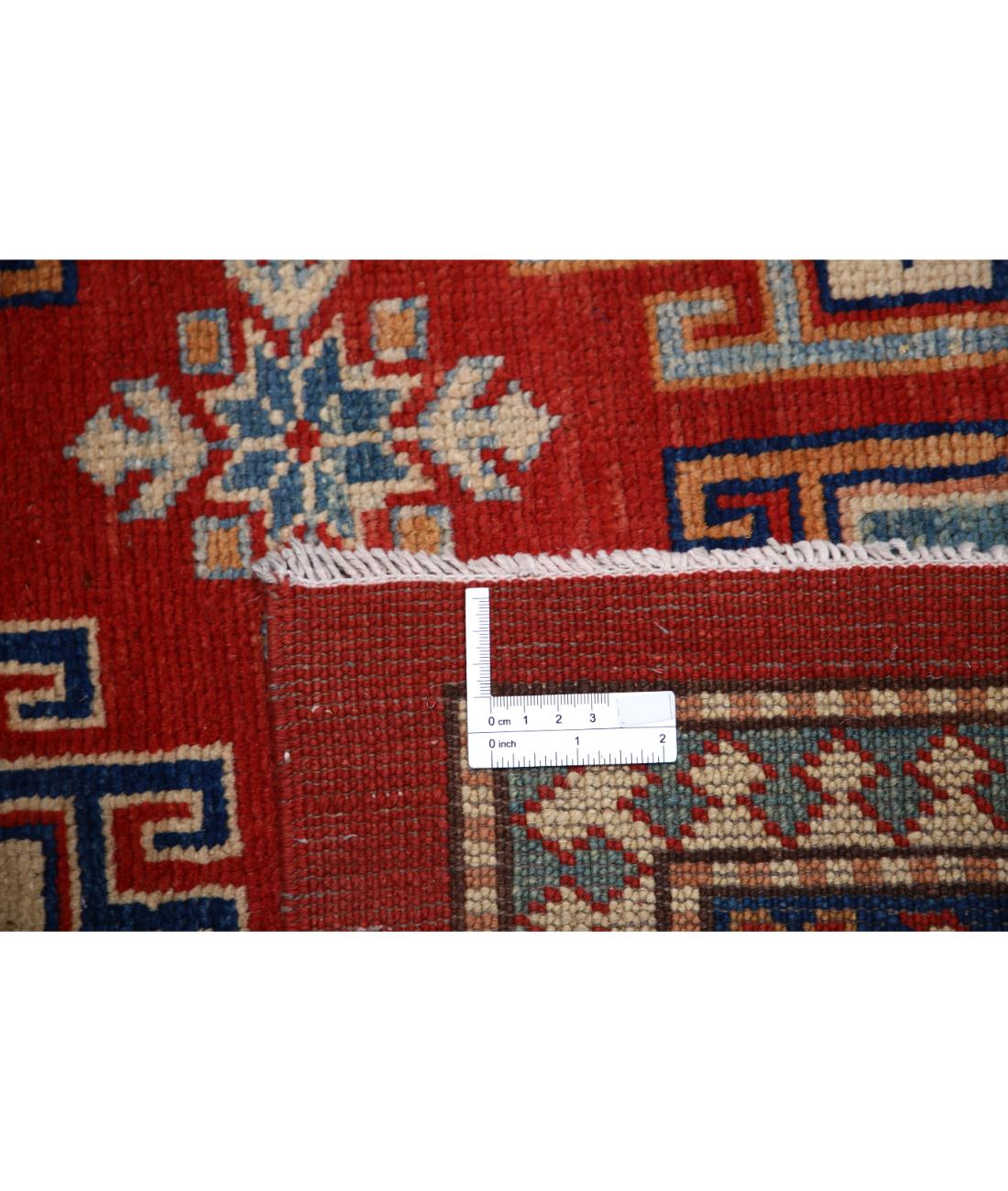 Kazak 8' 2" X 11' 3" Hand-Knotted Wool Rug 8' 2" X 11' 3" (249 X 343) / Red / Ivory