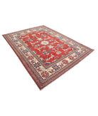 Kazak 6' 9" X 8' 9" Hand-Knotted Wool Rug 6' 9" X 8' 9" (206 X 267) / Red / Ivory