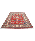 Kazak 6' 9" X 8' 9" Hand-Knotted Wool Rug 6' 9" X 8' 9" (206 X 267) / Red / Ivory