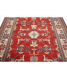 Kazak 6' 9" X 8' 9" Hand-Knotted Wool Rug 6' 9" X 8' 9" (206 X 267) / Red / Ivory