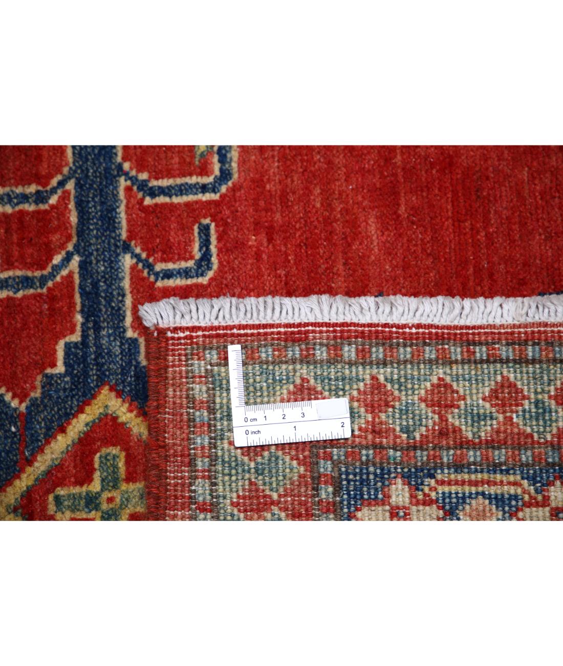 Kazak 6' 9" X 8' 9" Hand-Knotted Wool Rug 6' 9" X 8' 9" (206 X 267) / Red / Ivory