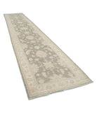 Kazak 4' 1" X 19' 10" Hand-Knotted Wool Rug 4' 1" X 19' 10" (124 X 605) / Grey / Ivory