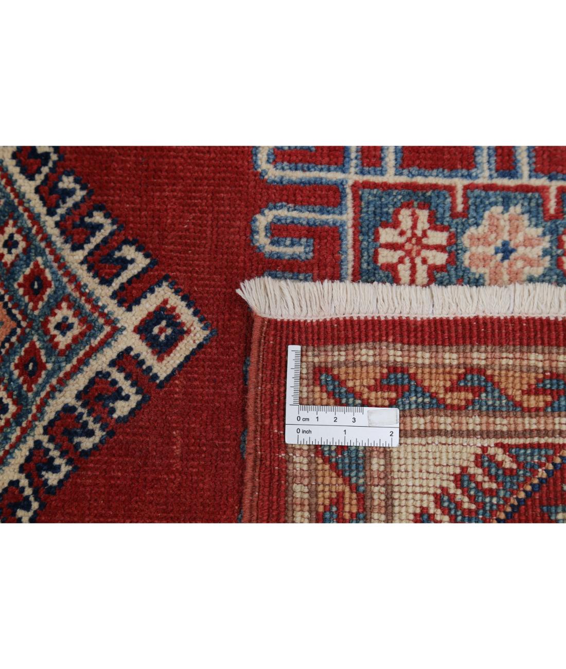 Kazak 3' 0" X 4' 9" Hand-Knotted Wool Rug 3' 0" X 4' 9" (91 X 145) / Red / Ivory