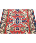 Kazak 2' 10" X 4' 8" Hand-Knotted Wool Rug 2' 10" X 4' 8" (86 X 142) / Red / Ivory