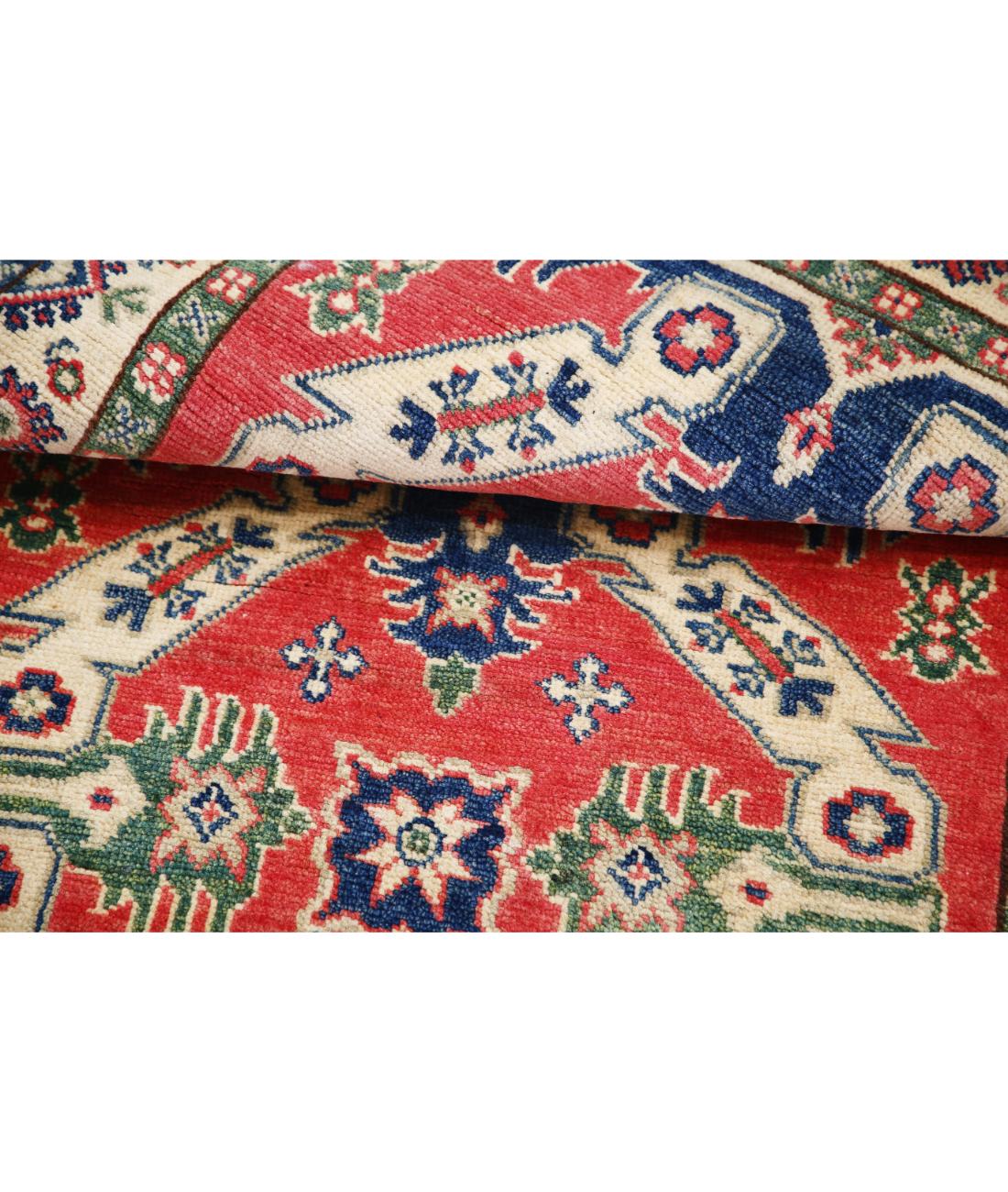 Kazak 2' 10" X 4' 8" Hand-Knotted Wool Rug 2' 10" X 4' 8" (86 X 142) / Red / Ivory