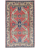 Kazak 2' 10" X 4' 8" Hand-Knotted Wool Rug 2' 10" X 4' 8" (86 X 142) / Red / Ivory