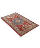 Kazak 2' 11" X 5' 9" Hand-Knotted Wool Rug 2' 11" X 5' 9" (89 X 175) / Red / Ivory