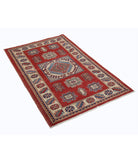 Kazak 3' 0" X 4' 10" Hand-Knotted Wool Rug 3' 0" X 4' 10" (91 X 147) / Red / Ivory