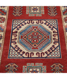 Kazak 3' 0" X 4' 10" Hand-Knotted Wool Rug 3' 0" X 4' 10" (91 X 147) / Red / Ivory