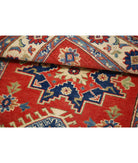 Kazak 3' 2" X 4' 10" Hand-Knotted Wool Rug 3' 2" X 4' 10" (97 X 147) / Red / Ivory