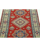 Kazak 2' 9" X 4' 7" Hand-Knotted Wool Rug 2' 9" X 4' 7" (84 X 140) / Red / Ivory