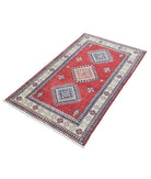 Kazak 2' 10" X 4' 11" Hand-Knotted Wool Rug 2' 10" X 4' 11" (86 X 150) / Red / Ivory