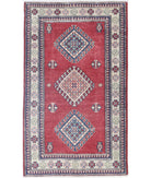 Kazak 2' 10" X 4' 11" Hand-Knotted Wool Rug 2' 10" X 4' 11" (86 X 150) / Red / Ivory