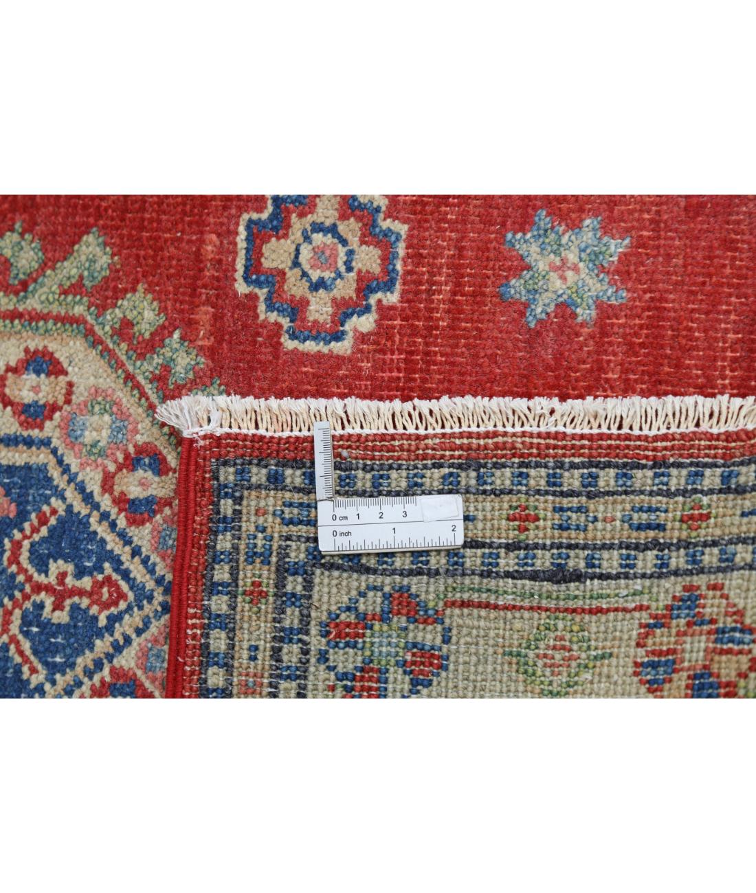 Kazak 2' 6" X 3' 11" Hand-Knotted Wool Rug 2' 6" X 3' 11" (76 X 119) / Red / Ivory