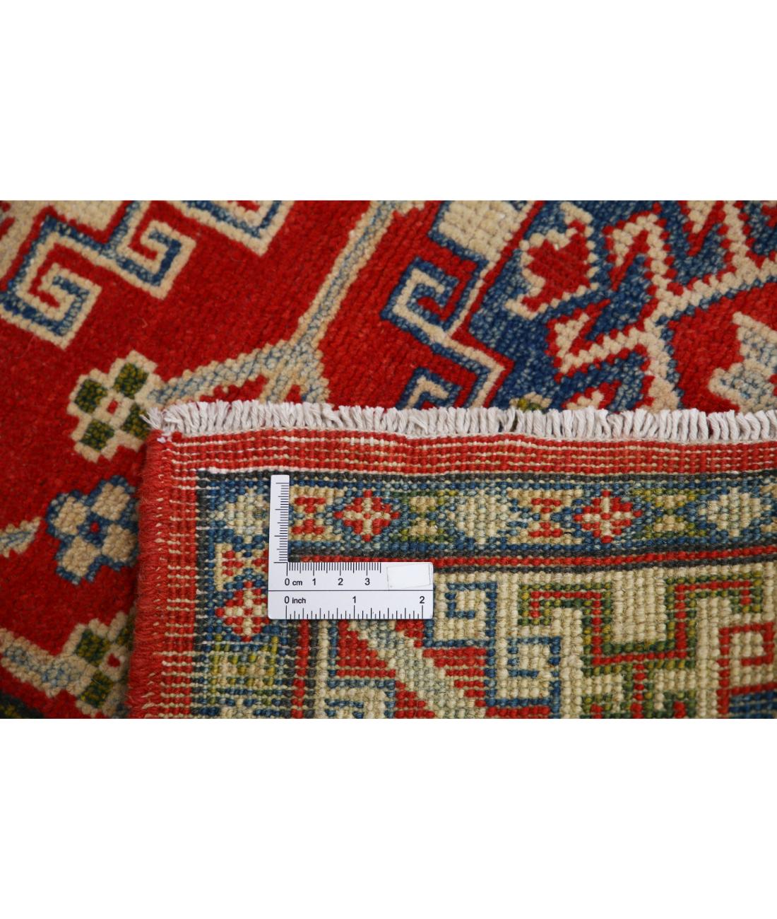 Kazak 3' 1" X 4' 10" Hand-Knotted Wool Rug 3' 1" X 4' 10" (94 X 147) / Red / Ivory