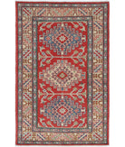 Kazak 3' 1" X 4' 10" Hand-Knotted Wool Rug 3' 1" X 4' 10" (94 X 147) / Red / Ivory