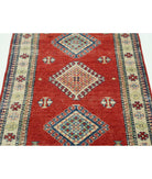 Kazak 2' 10" X 4' 8" Hand-Knotted Wool Rug 2' 10" X 4' 8" (86 X 142) / Red / Ivory