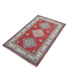 Kazak 2' 10" X 4' 7" Hand-Knotted Wool Rug 2' 10" X 4' 7" (86 X 140) / Red / Ivory