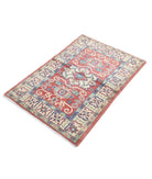 Kazak 2' 8" X 4' 0" Hand-Knotted Wool Rug 2' 8" X 4' 0" (81 X 122) / Red / Ivory