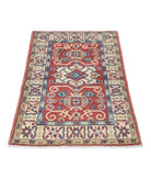 Kazak 2' 8" X 4' 0" Hand-Knotted Wool Rug 2' 8" X 4' 0" (81 X 122) / Red / Ivory