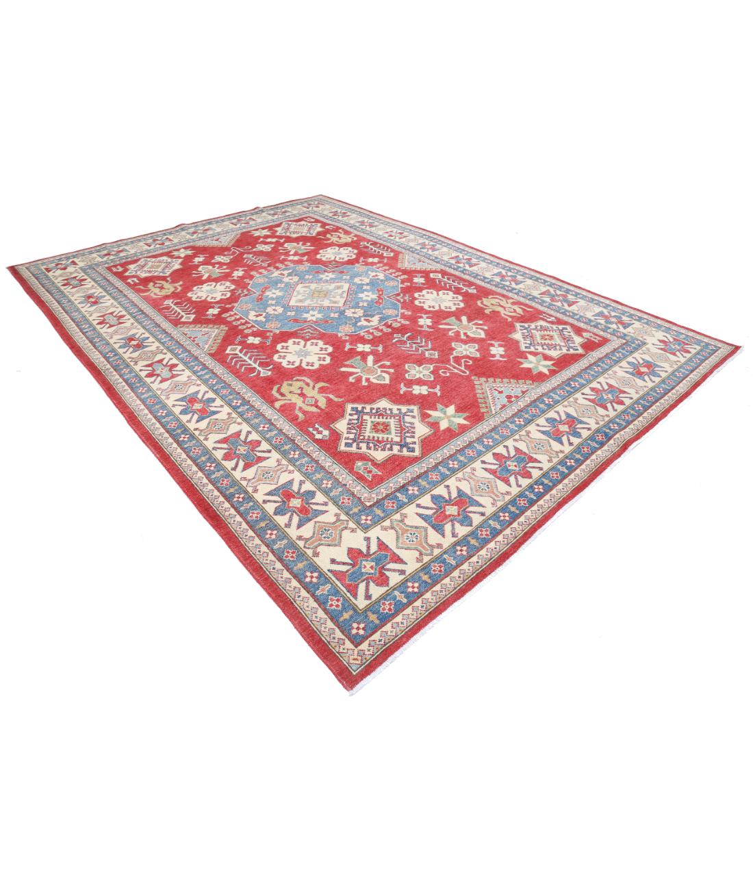 Kazak 9' 1" X 12' 4" Hand-Knotted Wool Rug 9' 1" X 12' 4" (277 X 376) / Red / Ivory