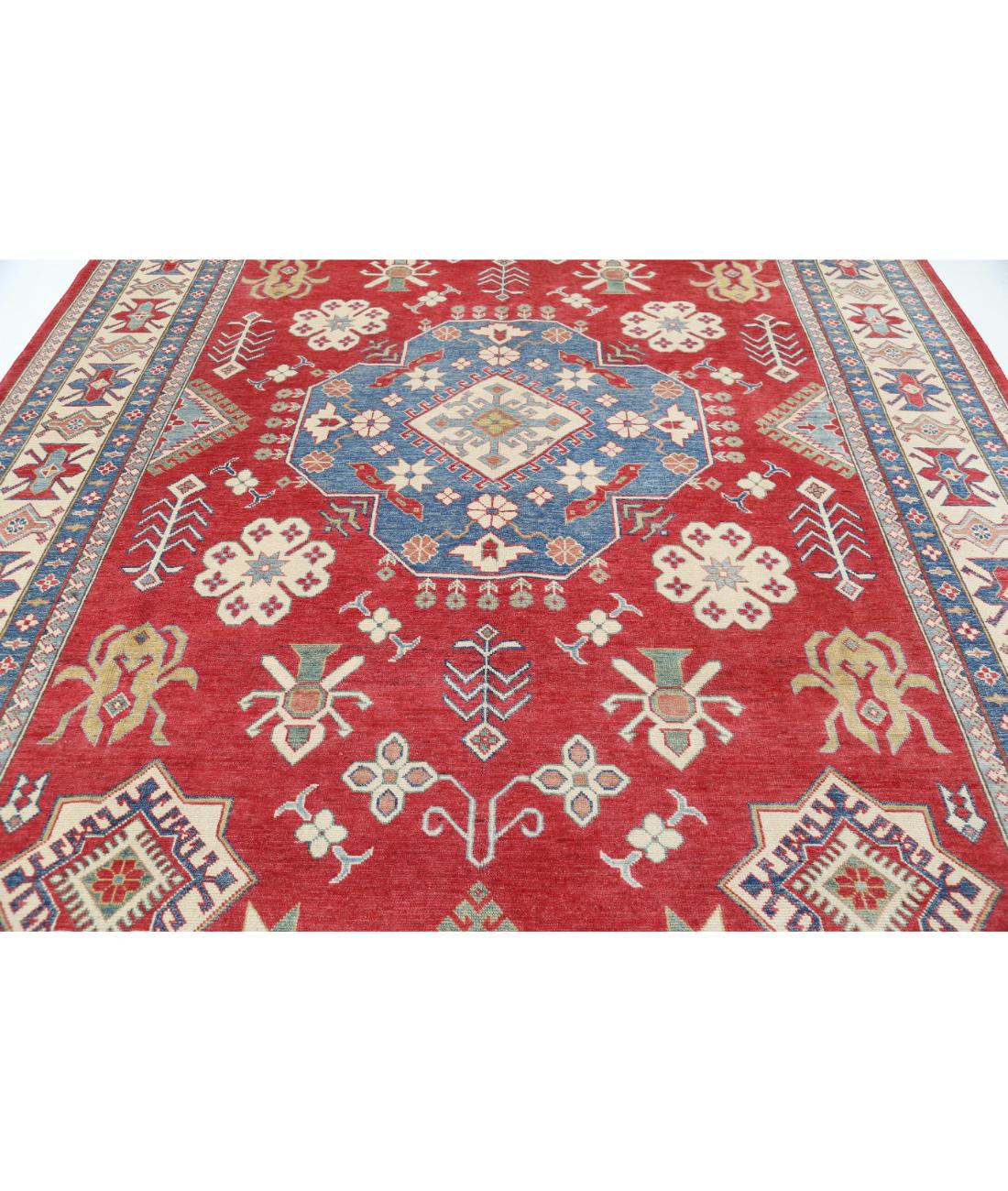 Kazak 9' 1" X 12' 4" Hand-Knotted Wool Rug 9' 1" X 12' 4" (277 X 376) / Red / Ivory