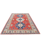 Kazak 6' 7" X 9' 4" Hand-Knotted Wool Rug 6' 7" X 9' 4" (201 X 284) / Red / Ivory