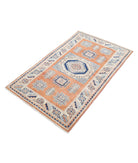 Kazak 3' 0" X 4' 11" Hand-Knotted Wool Rug 3' 0" X 4' 11" (91 X 150) / Orange / Ivory