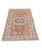 Kazak 3' 0" X 4' 11" Hand-Knotted Wool Rug 3' 0" X 4' 11" (91 X 150) / Orange / Ivory