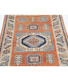 Kazak 3' 0" X 4' 11" Hand-Knotted Wool Rug 3' 0" X 4' 11" (91 X 150) / Orange / Ivory