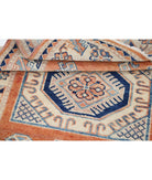 Kazak 3' 0" X 4' 11" Hand-Knotted Wool Rug 3' 0" X 4' 11" (91 X 150) / Orange / Ivory